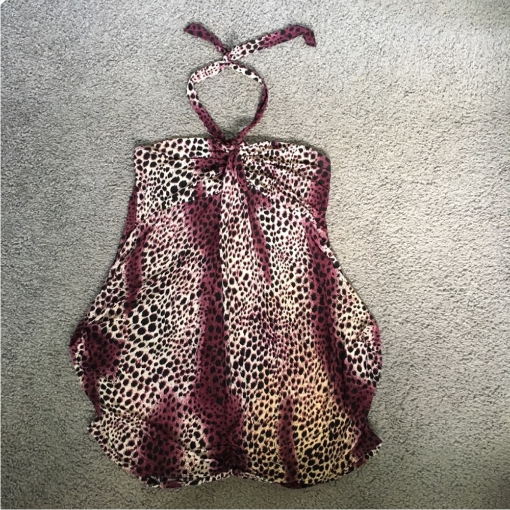 Leopard Print Halter Dress